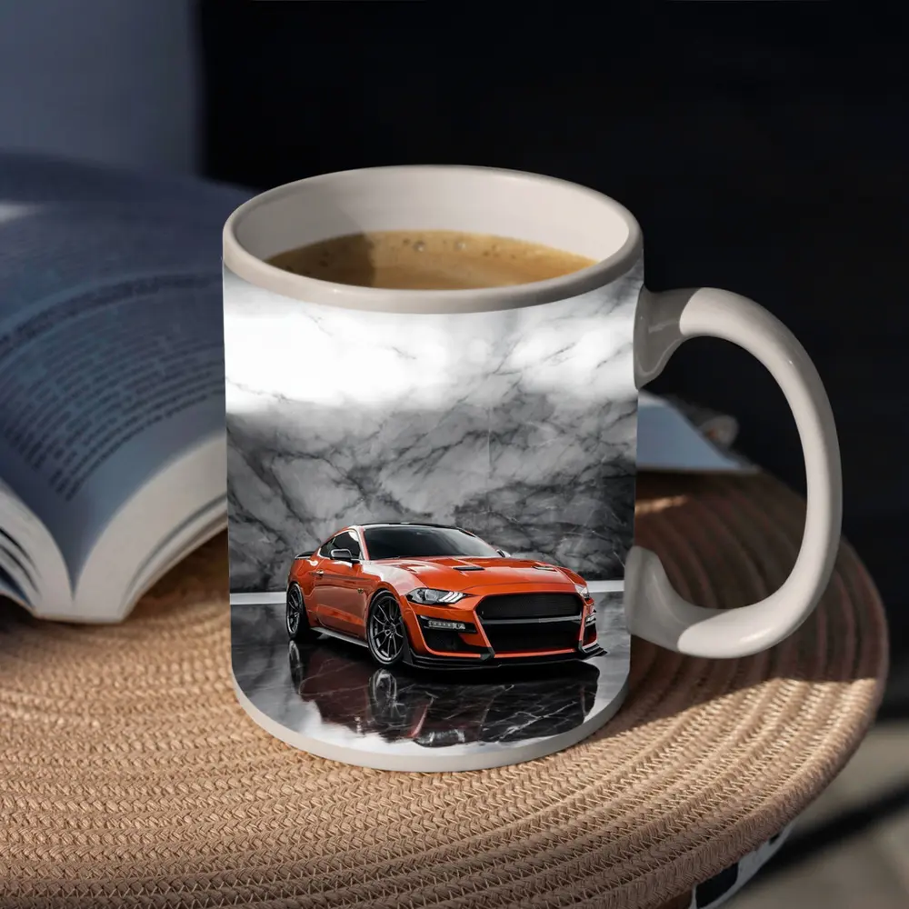 Ford Mustang Orange Marble Studio Background – Mugs