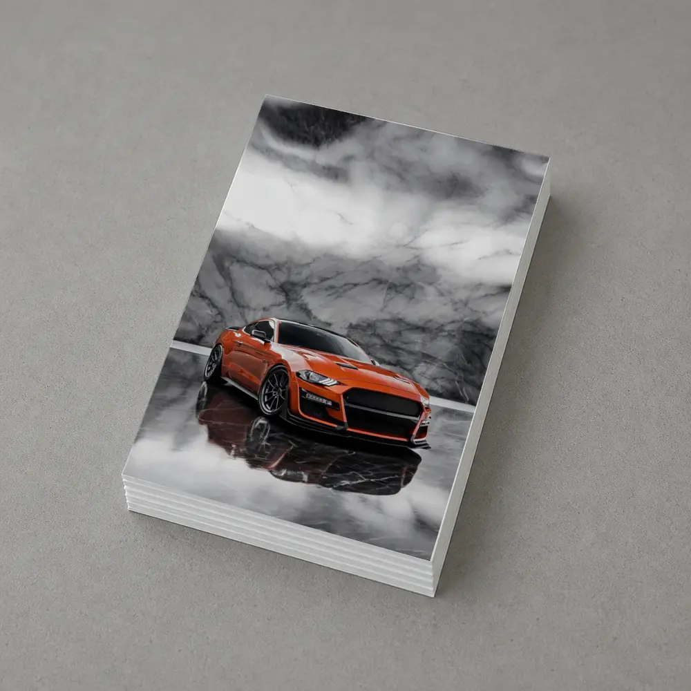 Ford Mustang Orange Marble Studio Background – Postcards