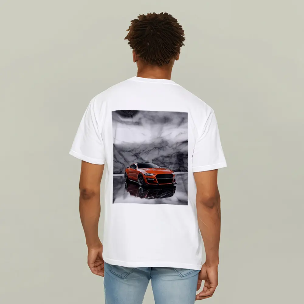 Ford Mustang Orange Marble Studio Background – T-Shirts
