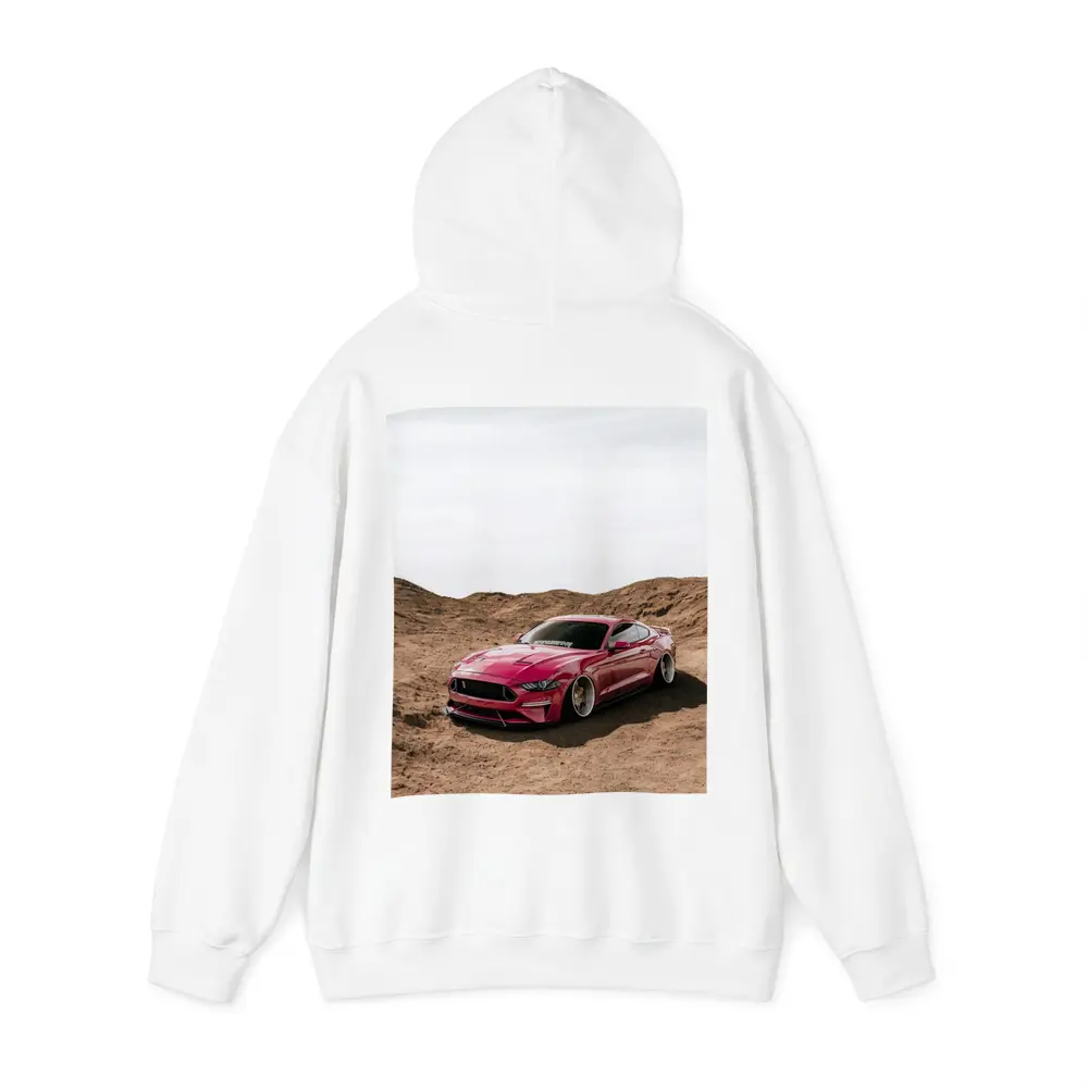 Ford Mustang Pink Desert Sandy Landscape – Hoodies