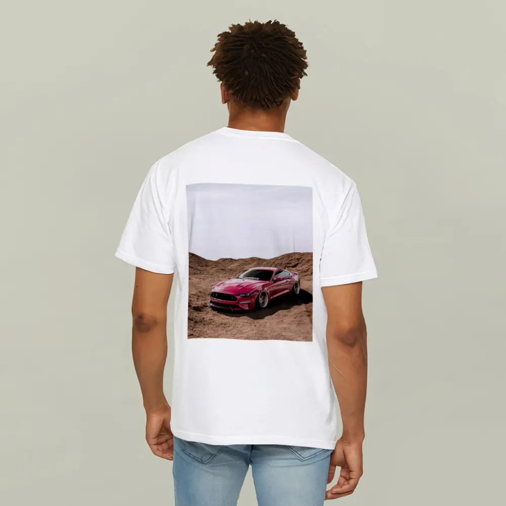 Ford Mustang Pink Desert Sandy Landscape – T-Shirts