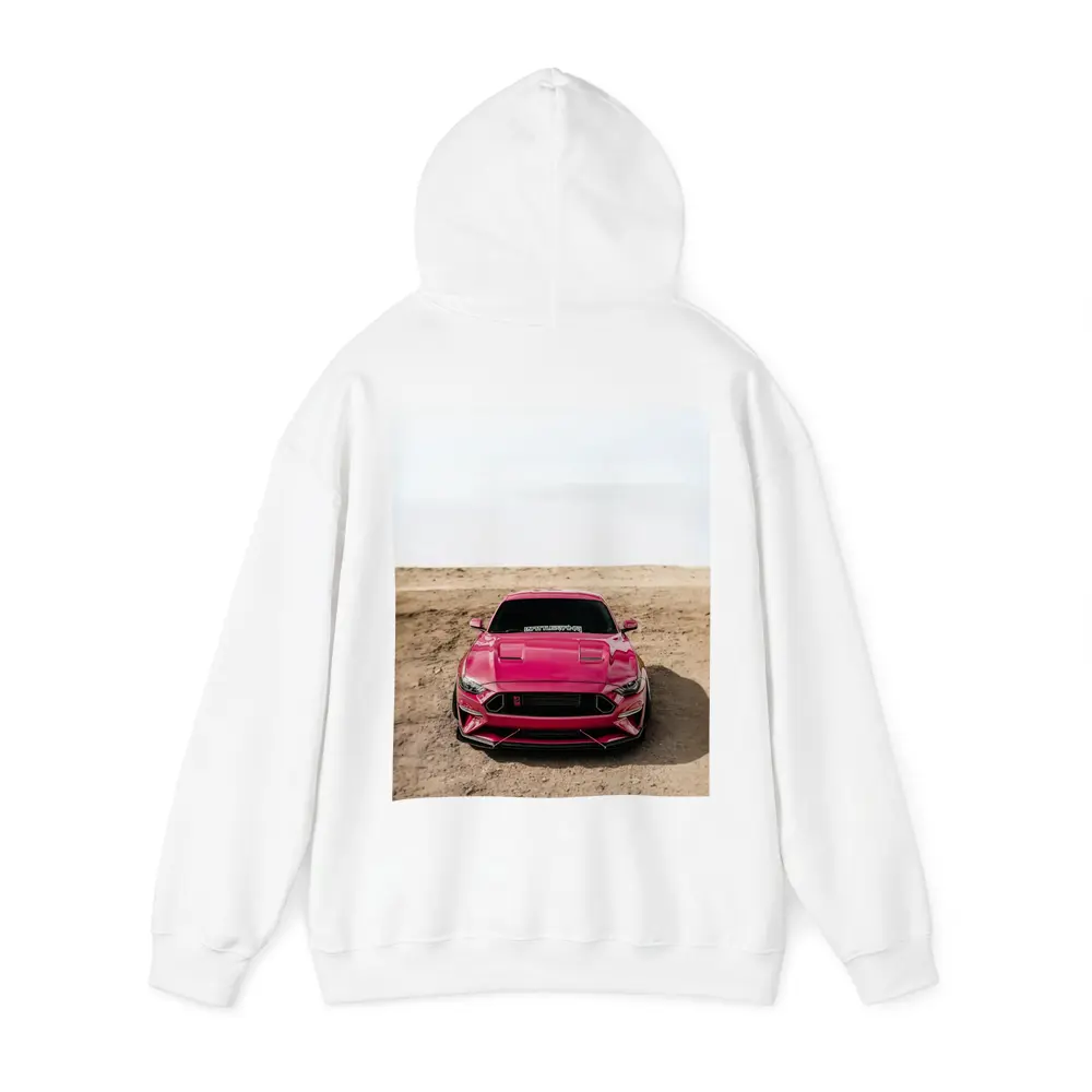 Pink Ford Mustang Desert Sandy Ground – Hoodies
