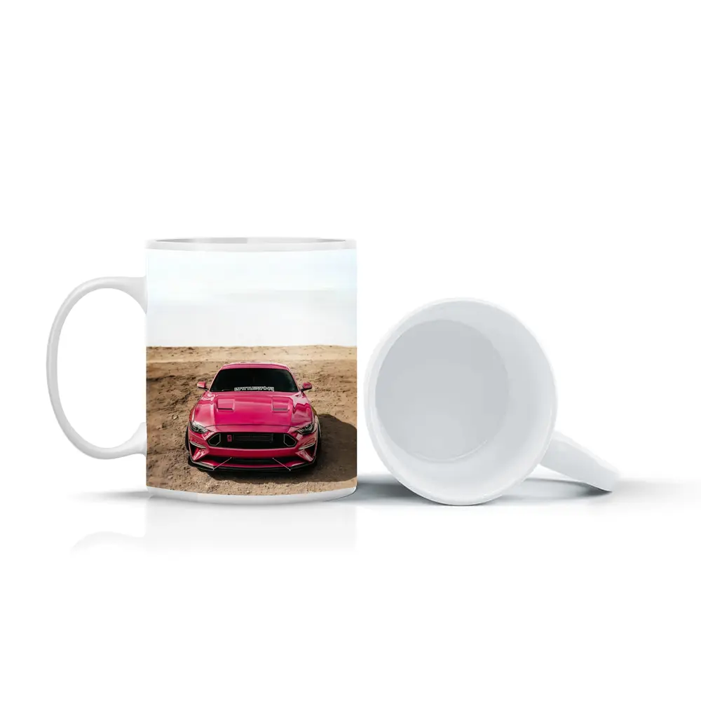 Pink Ford Mustang Desert Sandy Ground – Mugs