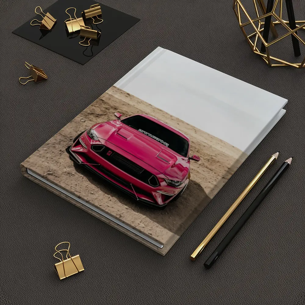 Pink Ford Mustang Desert Sandy Ground – Notebooks