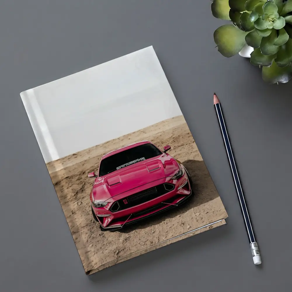Pink Ford Mustang Desert Sandy Ground – Notebooks