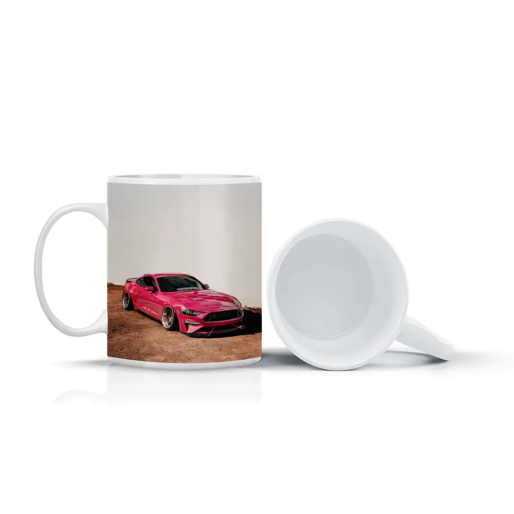 Pink Ford Mustang Slammed Wide Body Desert – Mugs