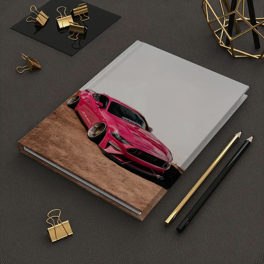 Pink Ford Mustang Slammed Wide Body Desert – Notebooks