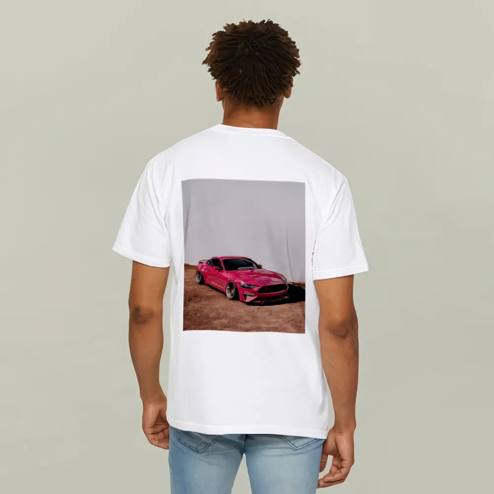 Pink Ford Mustang Slammed Wide Body Desert – T-Shirts