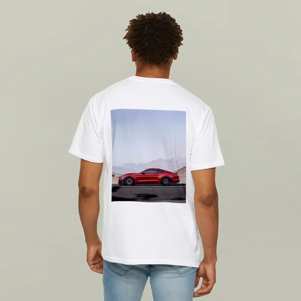 Ford Mustang Red Mountain Road Side Profile – T-Shirts