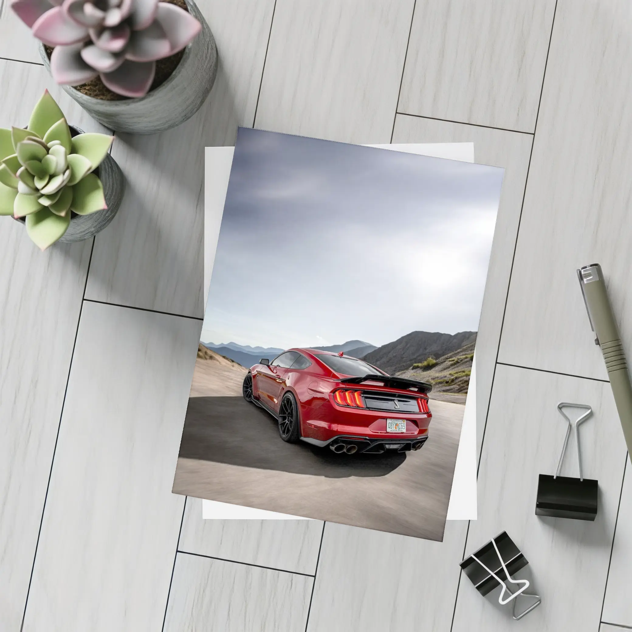 Ford Mustang Shelby Red Mountain Road – Postcards