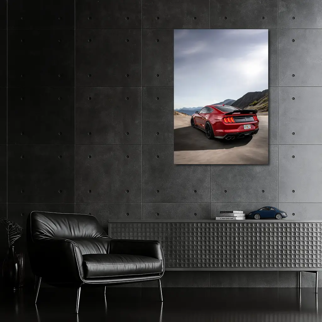 Ford Mustang Shelby Red Mountain Road – Wall Art