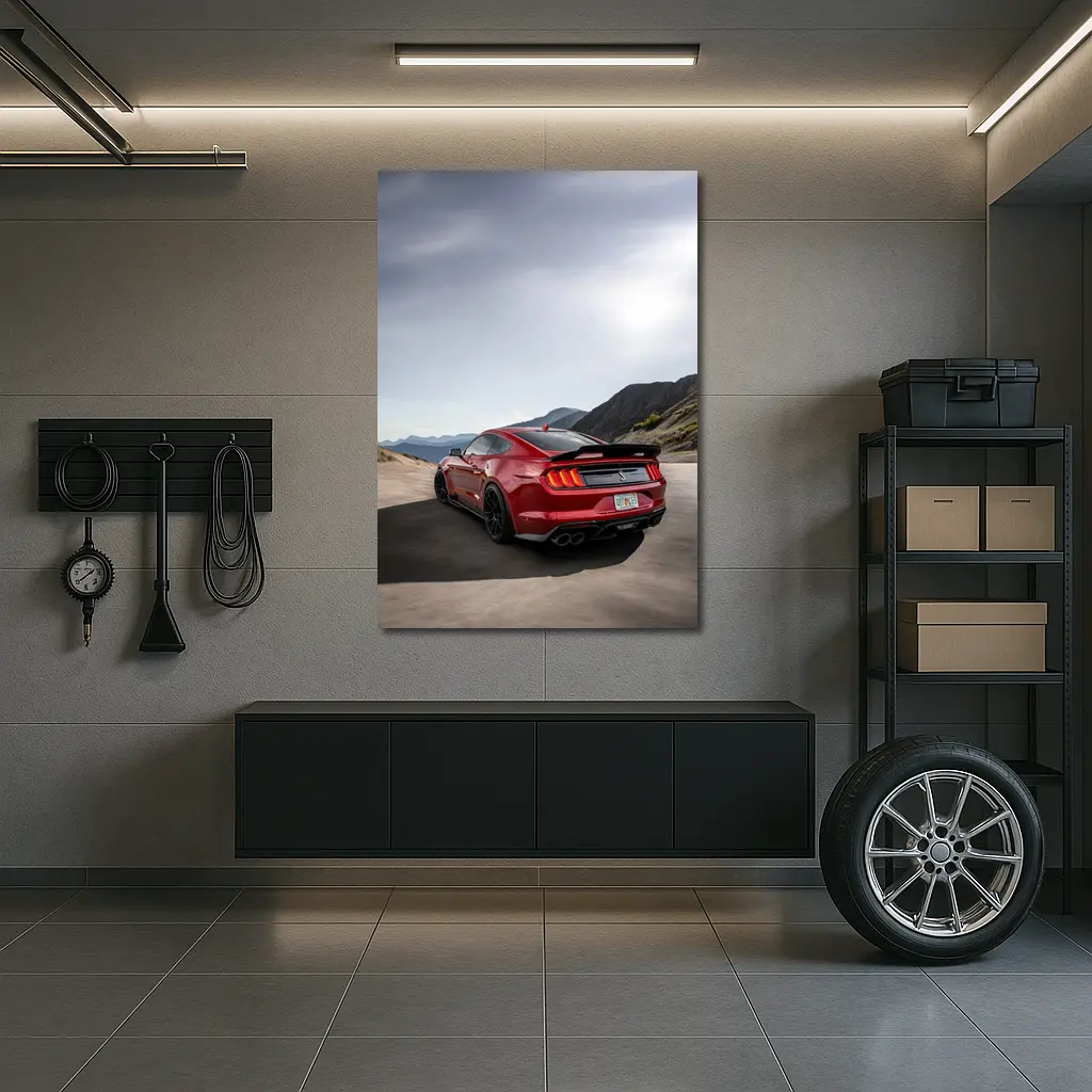 Ford Mustang Shelby Red Mountain Road – Wall Art