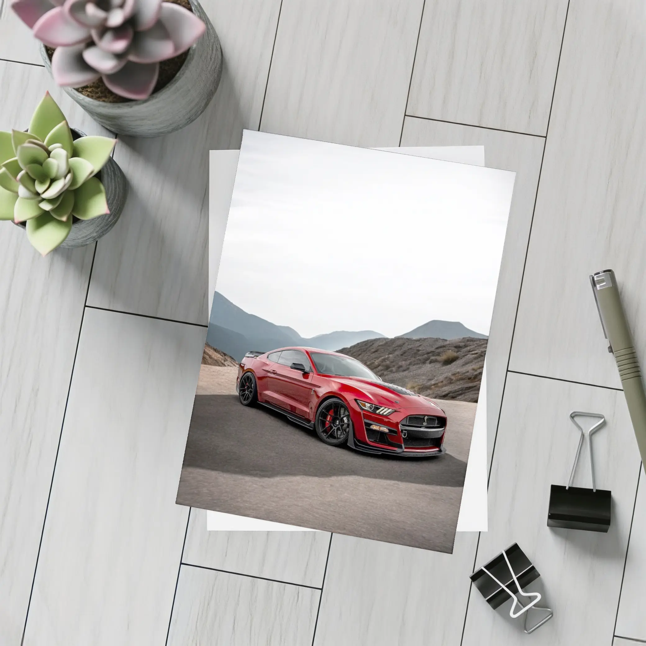 Ford Mustang Shelby Red Mountain Road – Postcards
