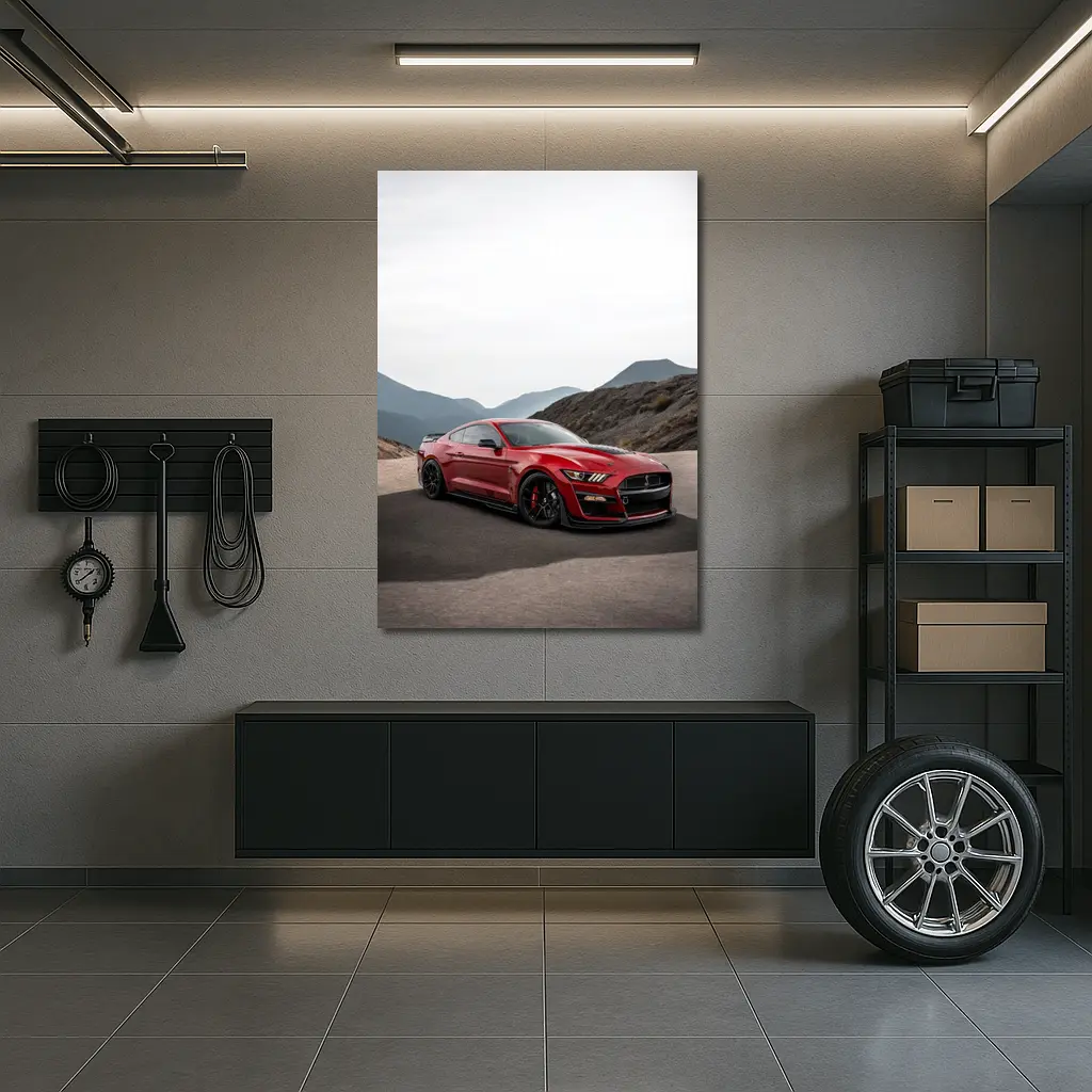 Ford Mustang Shelby Red Mountain Road – Wall Art
