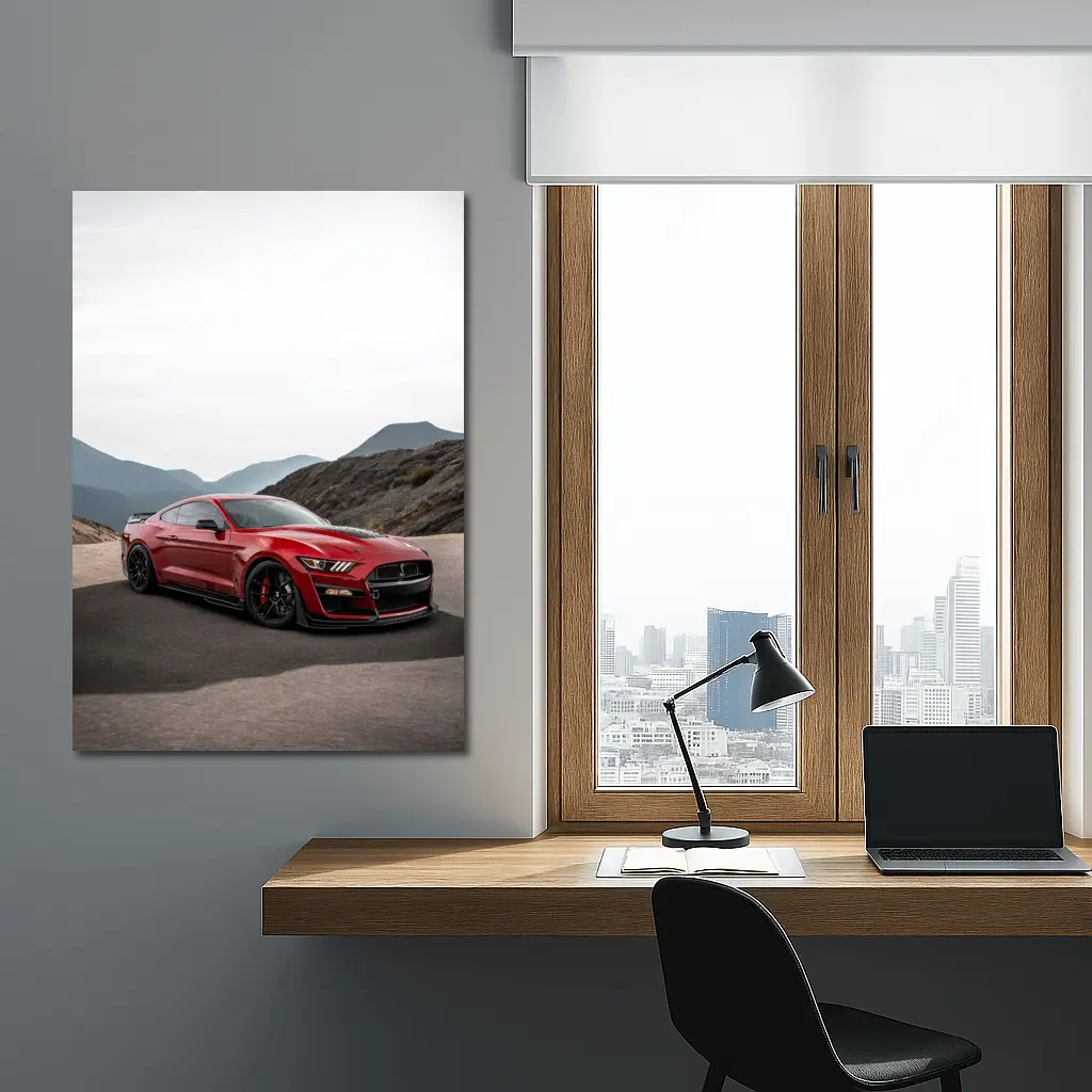 Ford Mustang Shelby Red Mountain Road – Wall Art