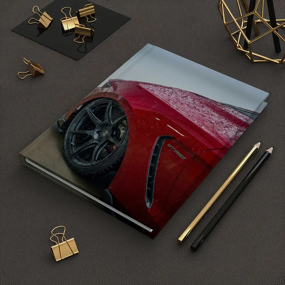 Red Ford Mustang Wet Rain Detail Shot – Notebooks