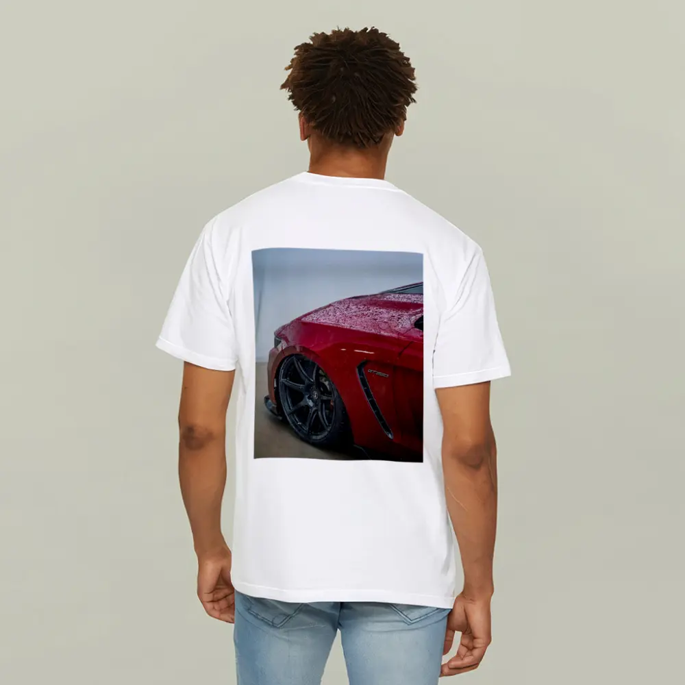 Red Ford Mustang Wet Rain Detail Shot – T-Shirts