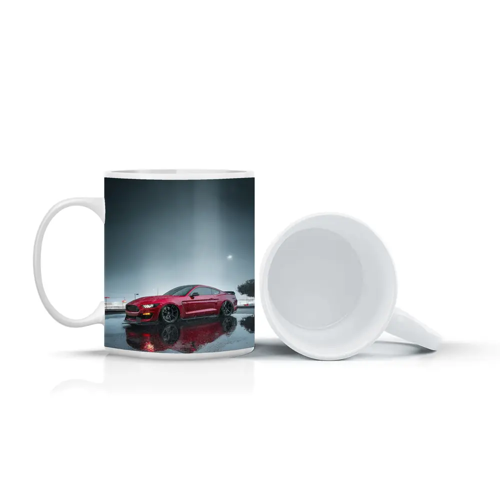 Ford Mustang Red Shelby Rainy Night – Mugs