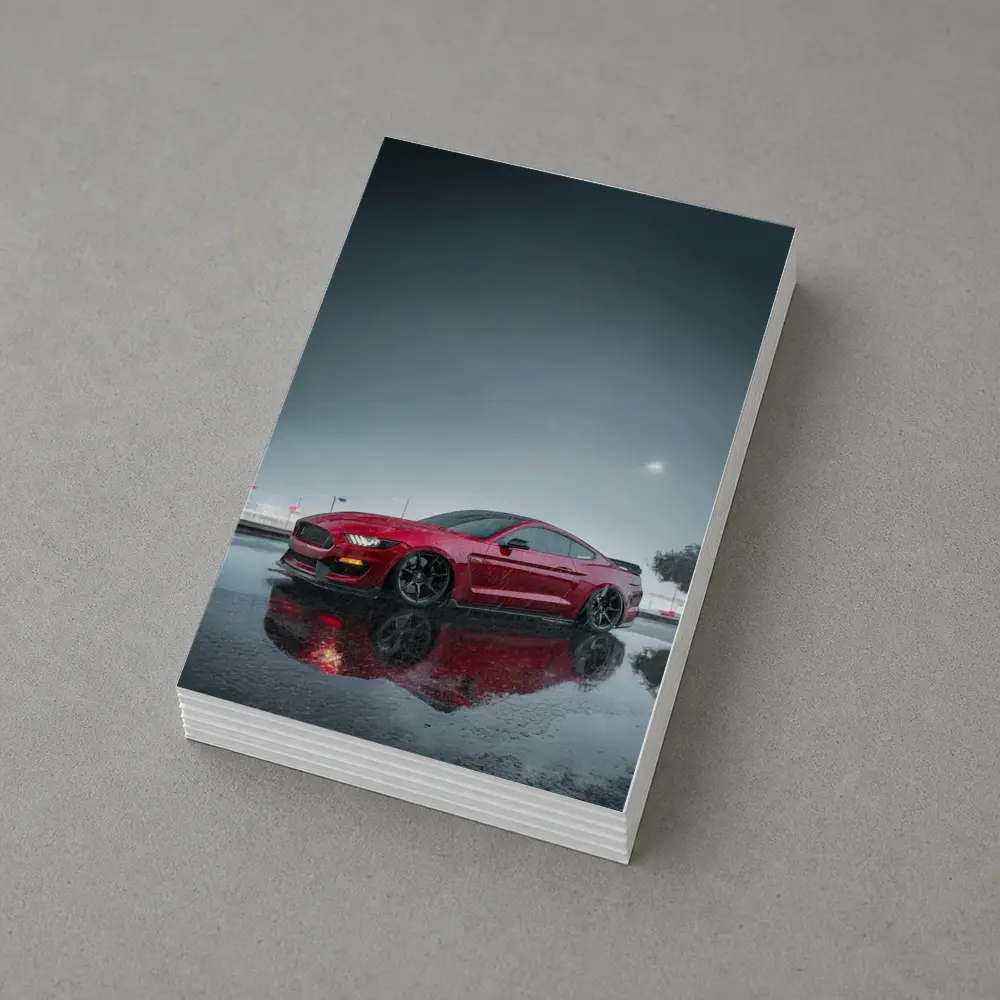 Ford Mustang Red Shelby Rainy Night – Postcards