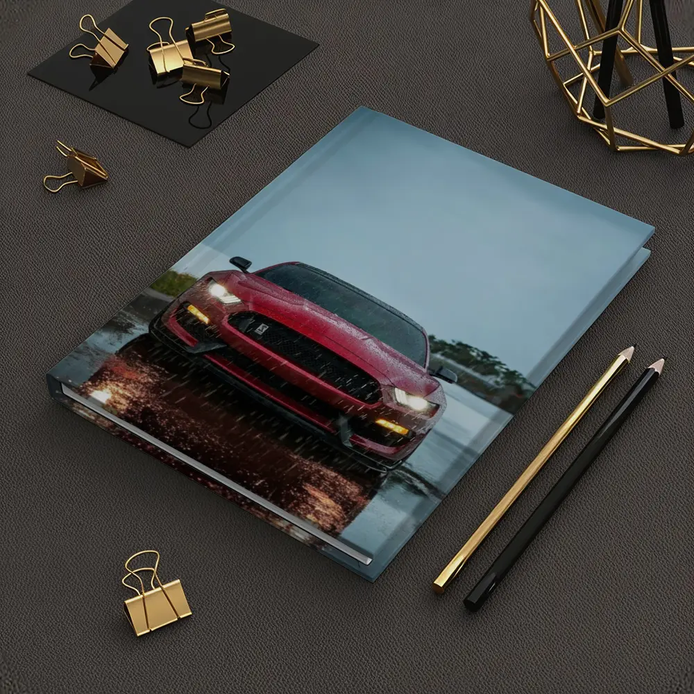 Red Ford Mustang Shelby Rain Wet Road – Notebooks