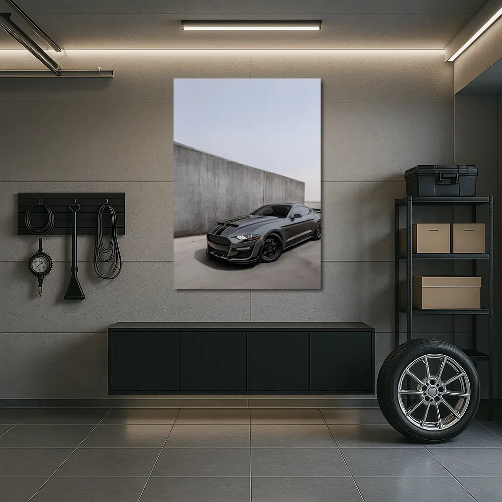 Ford Mustang Shelby GT500 Gray Concrete Wall – Wall Art