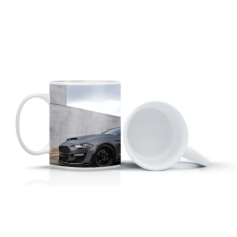 Ford Mustang Shelby GT500 Against Concrete Wall – Mugs