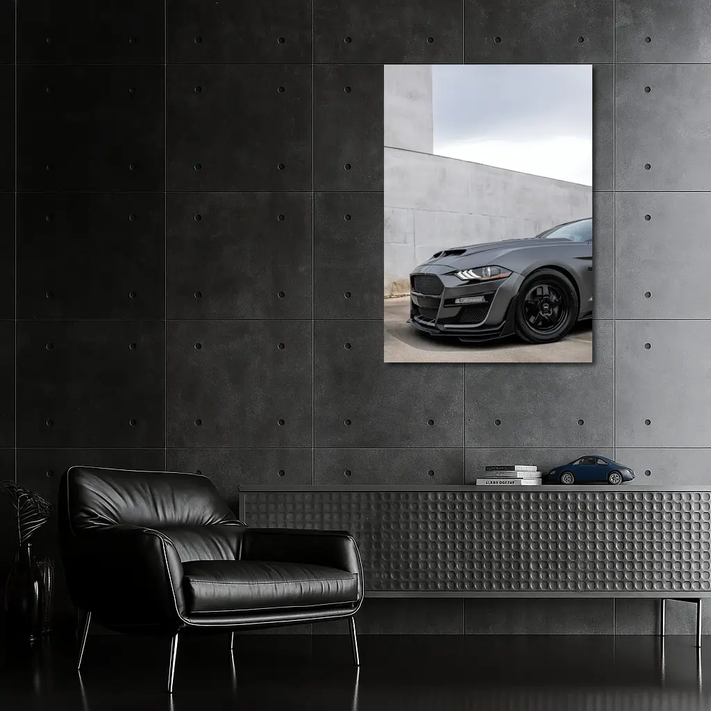 Ford Mustang Shelby GT500 Against Concrete Wall – Wall Art