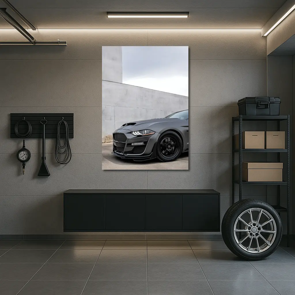 Ford Mustang Shelby GT500 Against Concrete Wall – Wall Art