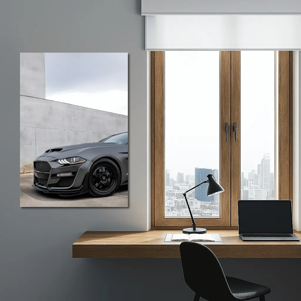 Ford Mustang Shelby GT500 Against Concrete Wall – Wall Art