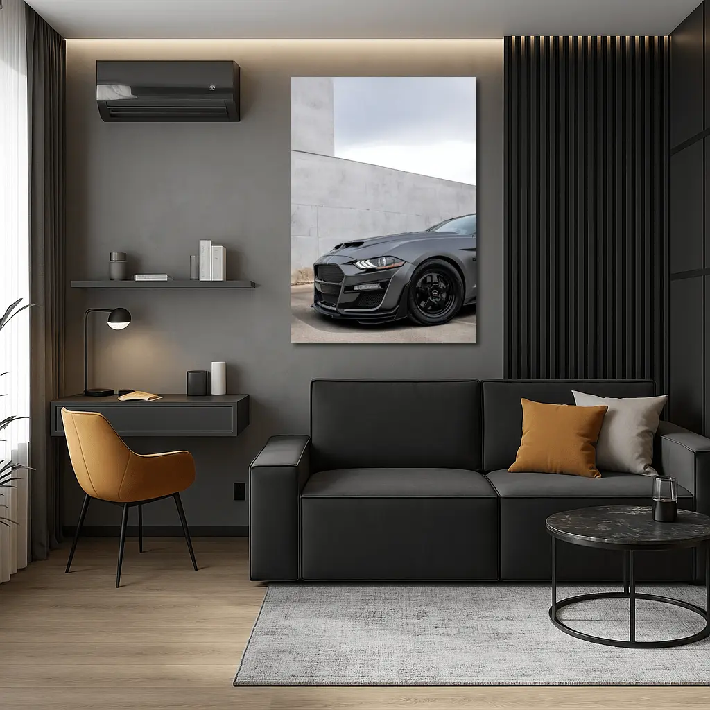 Ford Mustang Shelby GT500 Against Concrete Wall – Wall Art