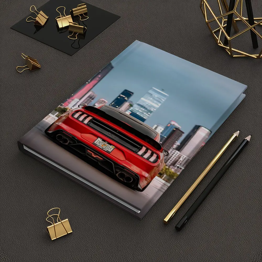 Ford Mustang Red Rear City Skyline – Notebooks