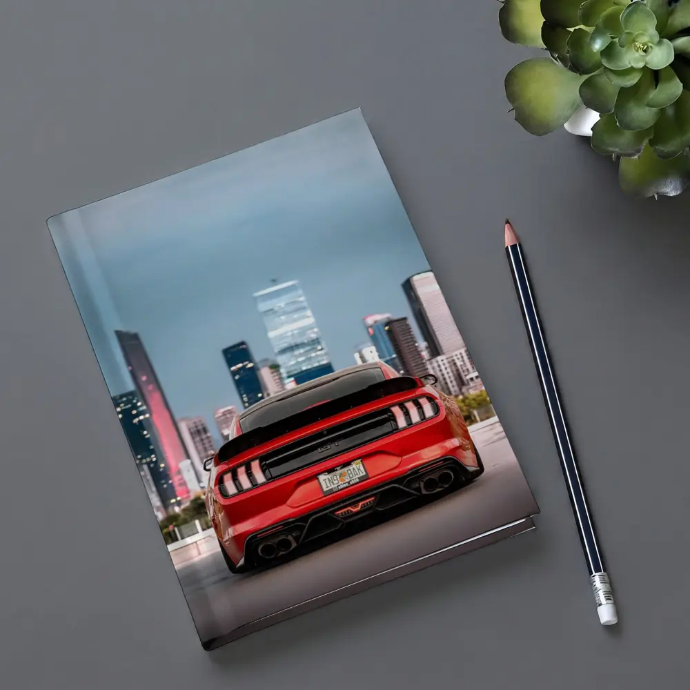 Ford Mustang Red Rear City Skyline – Notebooks