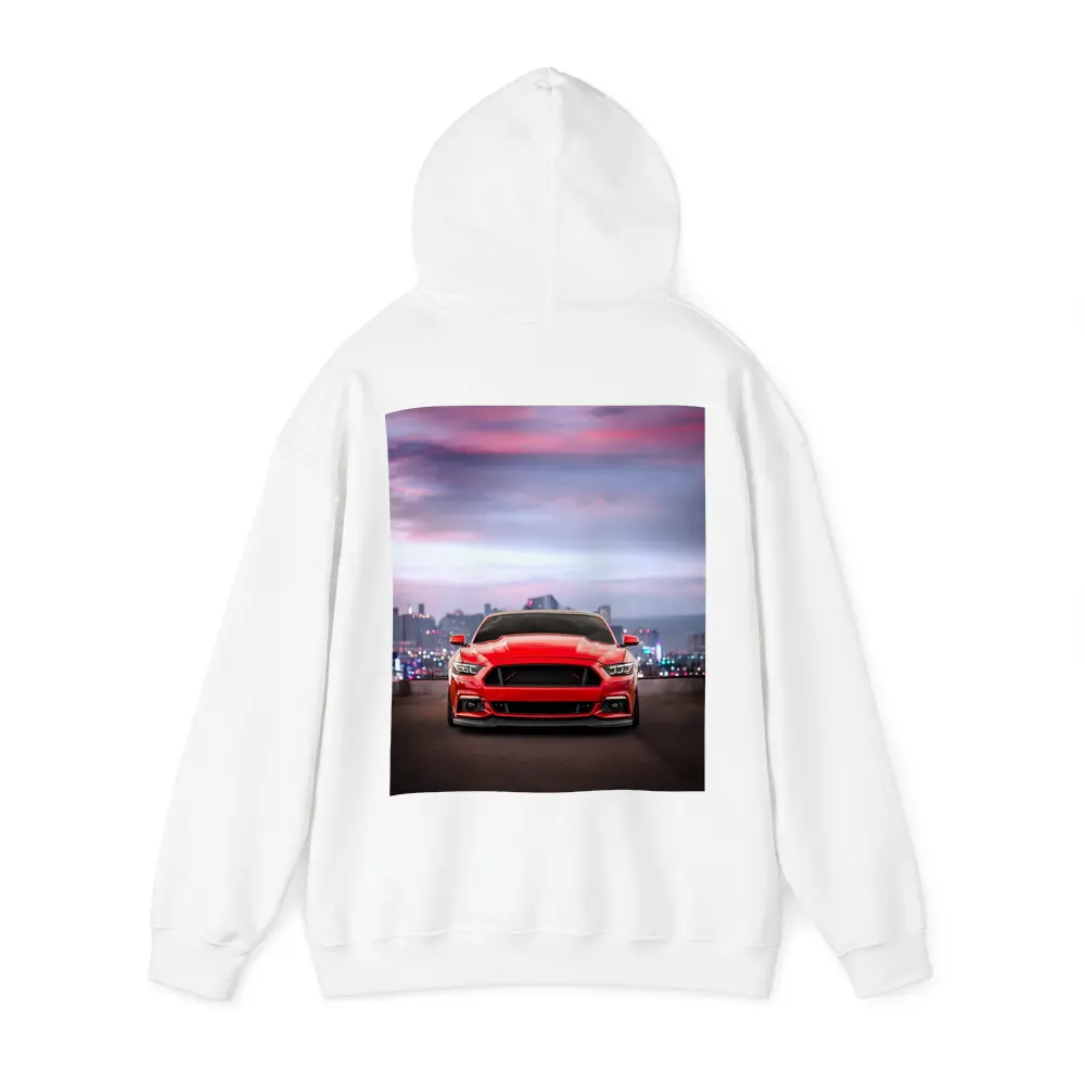 Ford Mustang Red City Skyline Dusk – Hoodies