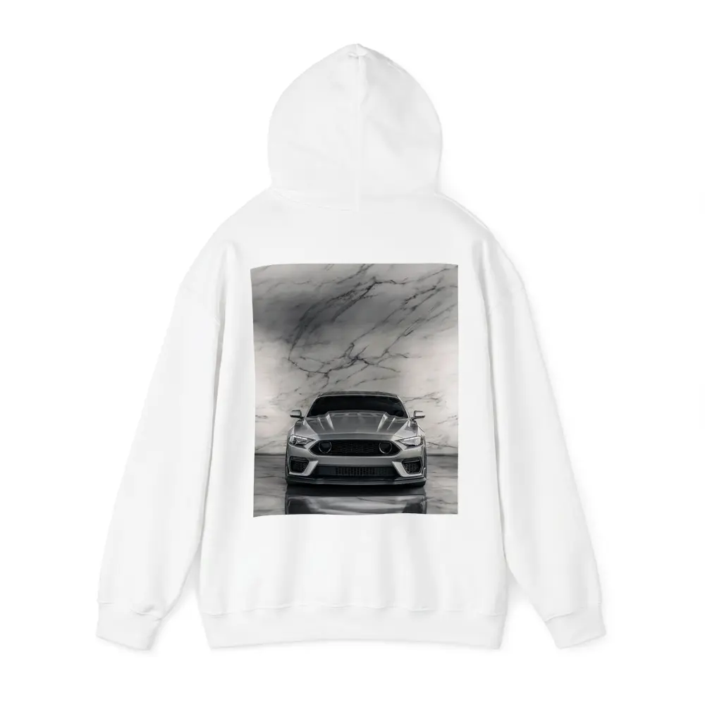 Ford Mustang Silver Marble Studio Front View – Hoodies