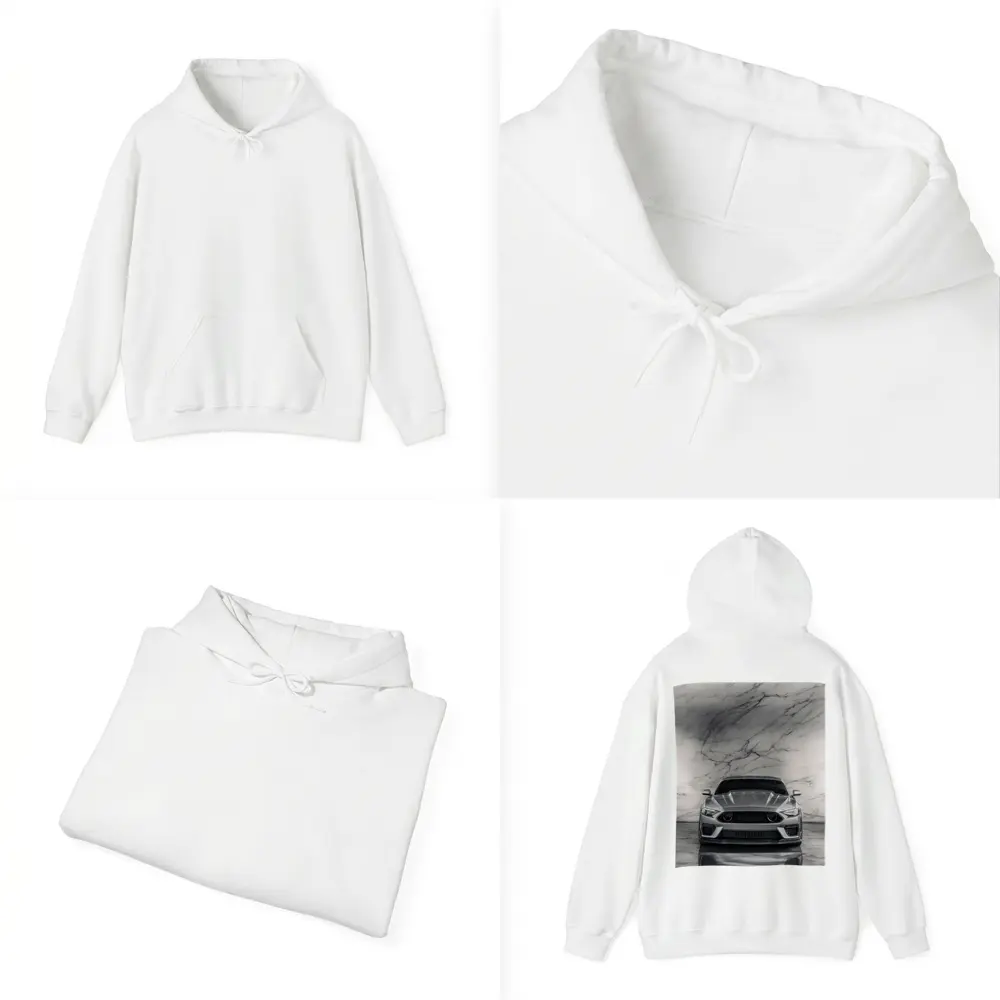 Ford Mustang Silver Marble Studio Front View – Hoodies