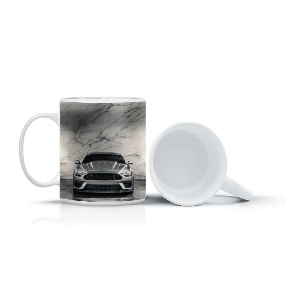 Ford Mustang Silver Marble Studio Front View – Mugs