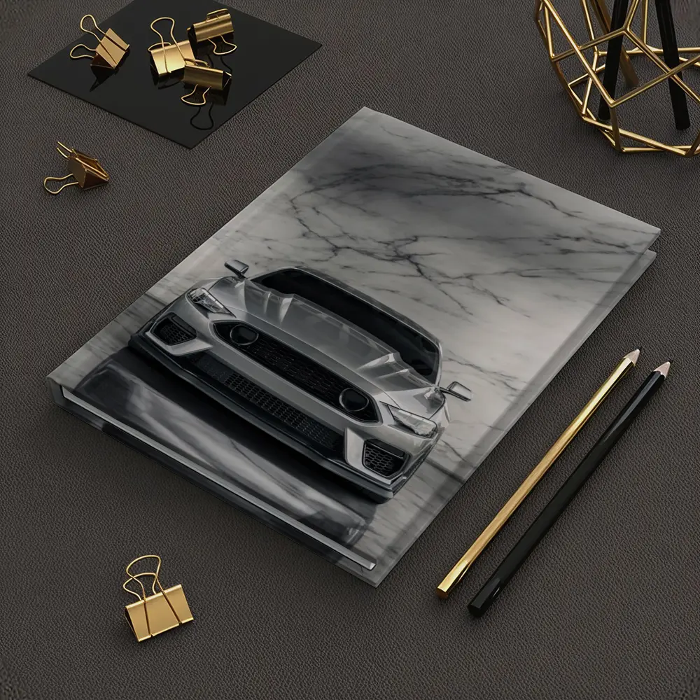 Ford Mustang Silver Marble Studio Front View – Notebooks