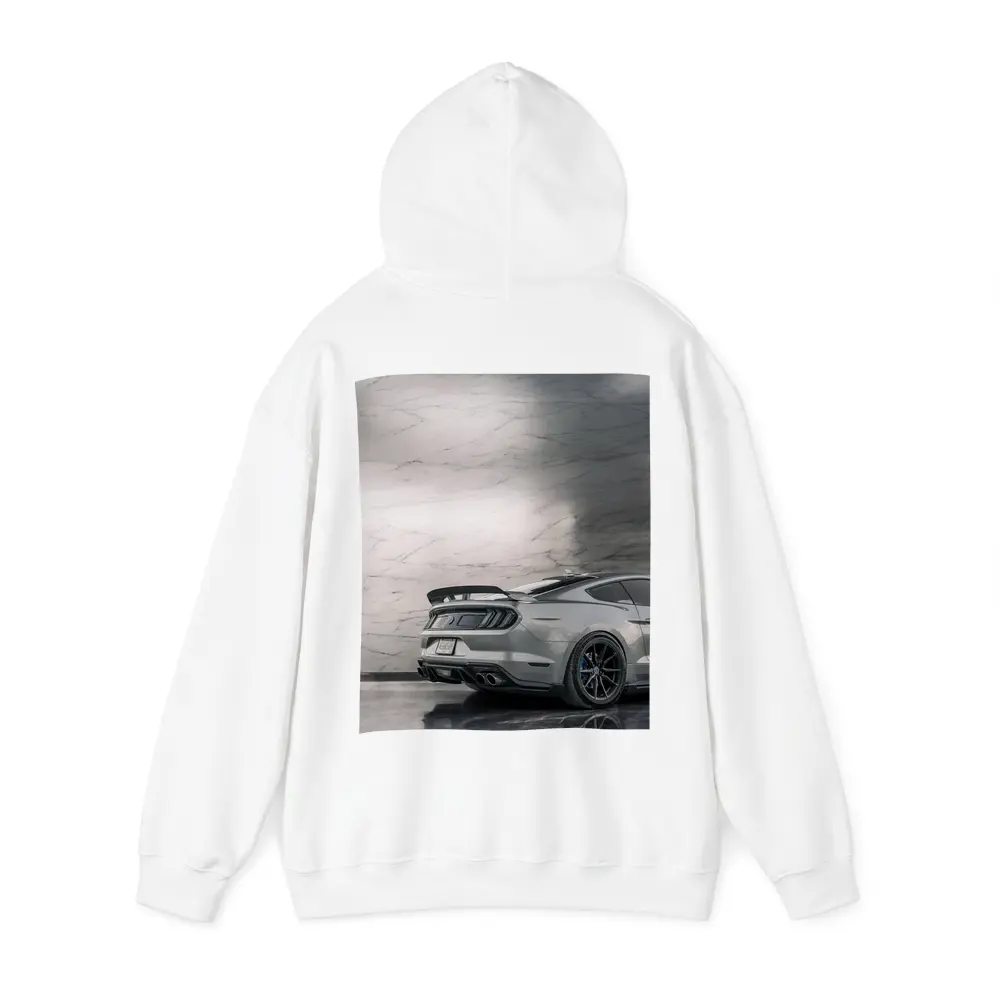 Ford Mustang Silver Rear Marble Background – Hoodies