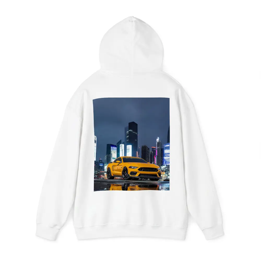 Ford Mustang Yellow Night City Skyline – Hoodies