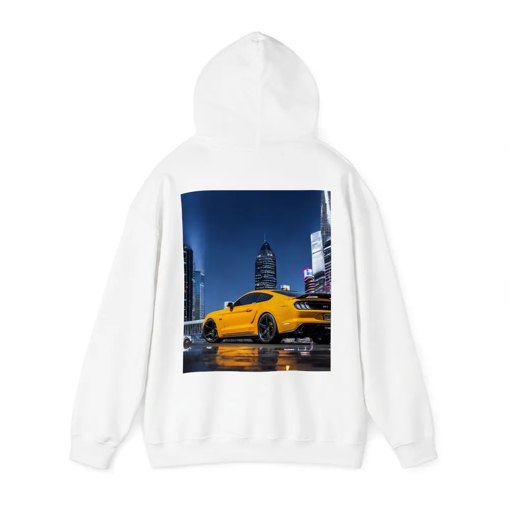 Ford Mustang Yellow Night City Skyline – Hoodies