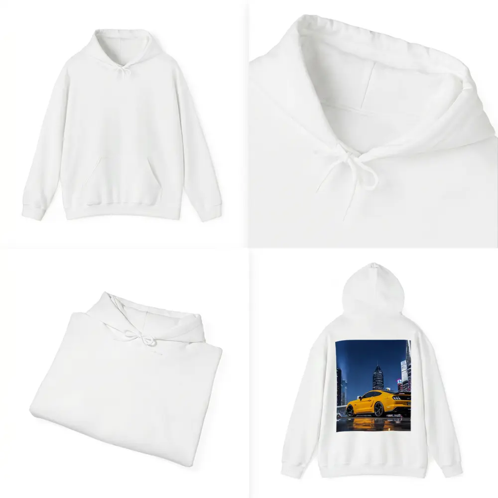 Ford Mustang Yellow Night City Skyline – Hoodies
