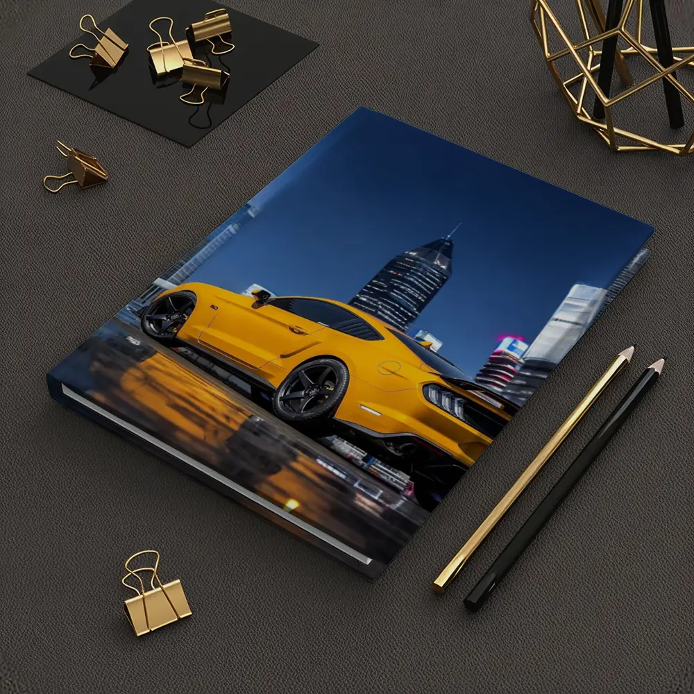 Ford Mustang Yellow Night City Skyline – Notebooks