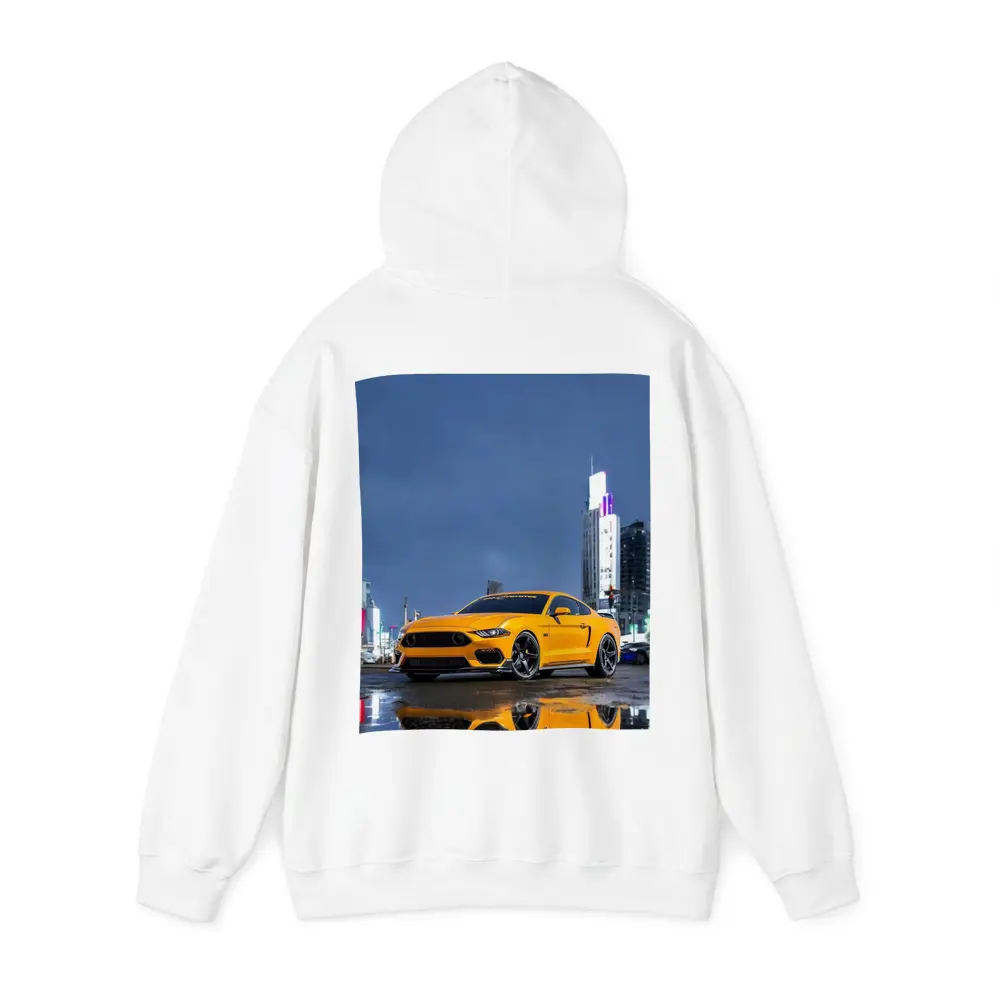 Ford Mustang Yellow Rainy Night City – Hoodies