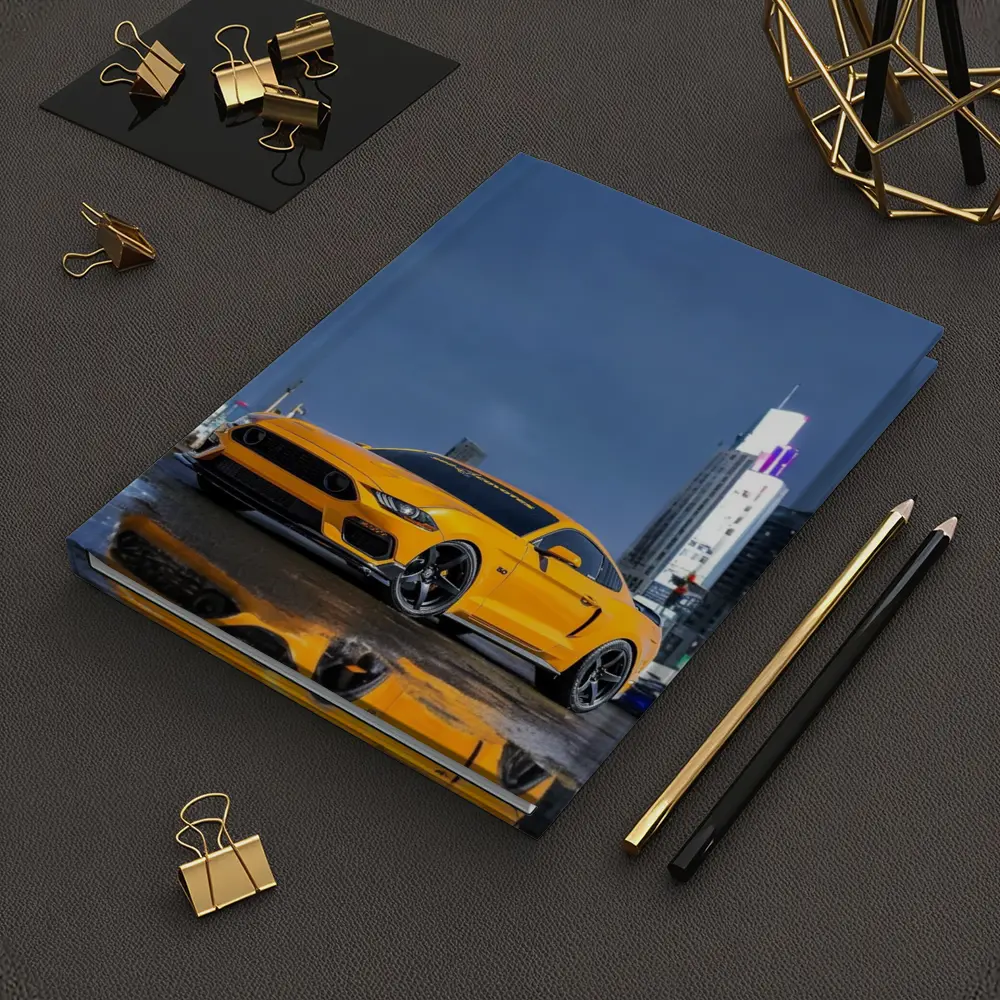 Ford Mustang Yellow Rainy Night City – Notebooks