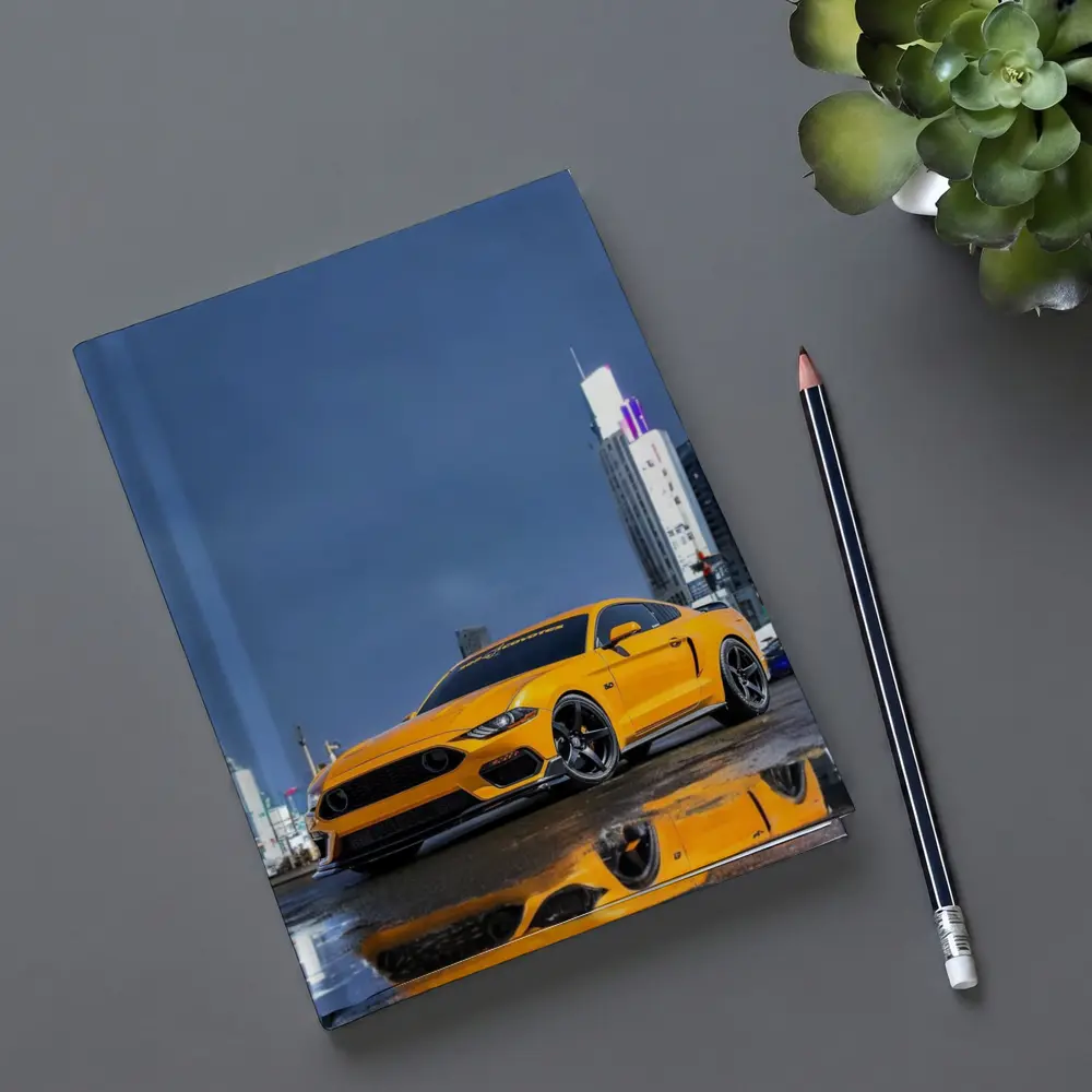 Ford Mustang Yellow Rainy Night City – Notebooks