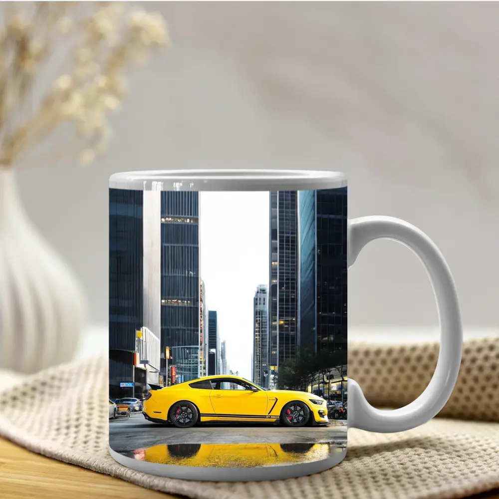 Ford Mustang GT350 Yellow City Street – Mugs