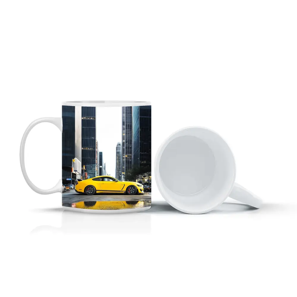 Ford Mustang GT350 Yellow City Street – Mugs