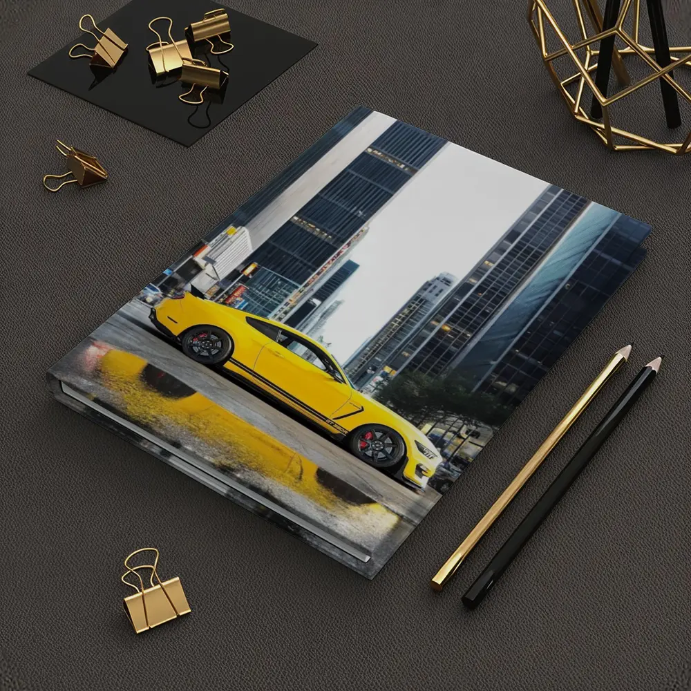 Ford Mustang GT350 Yellow City Street – Notebooks