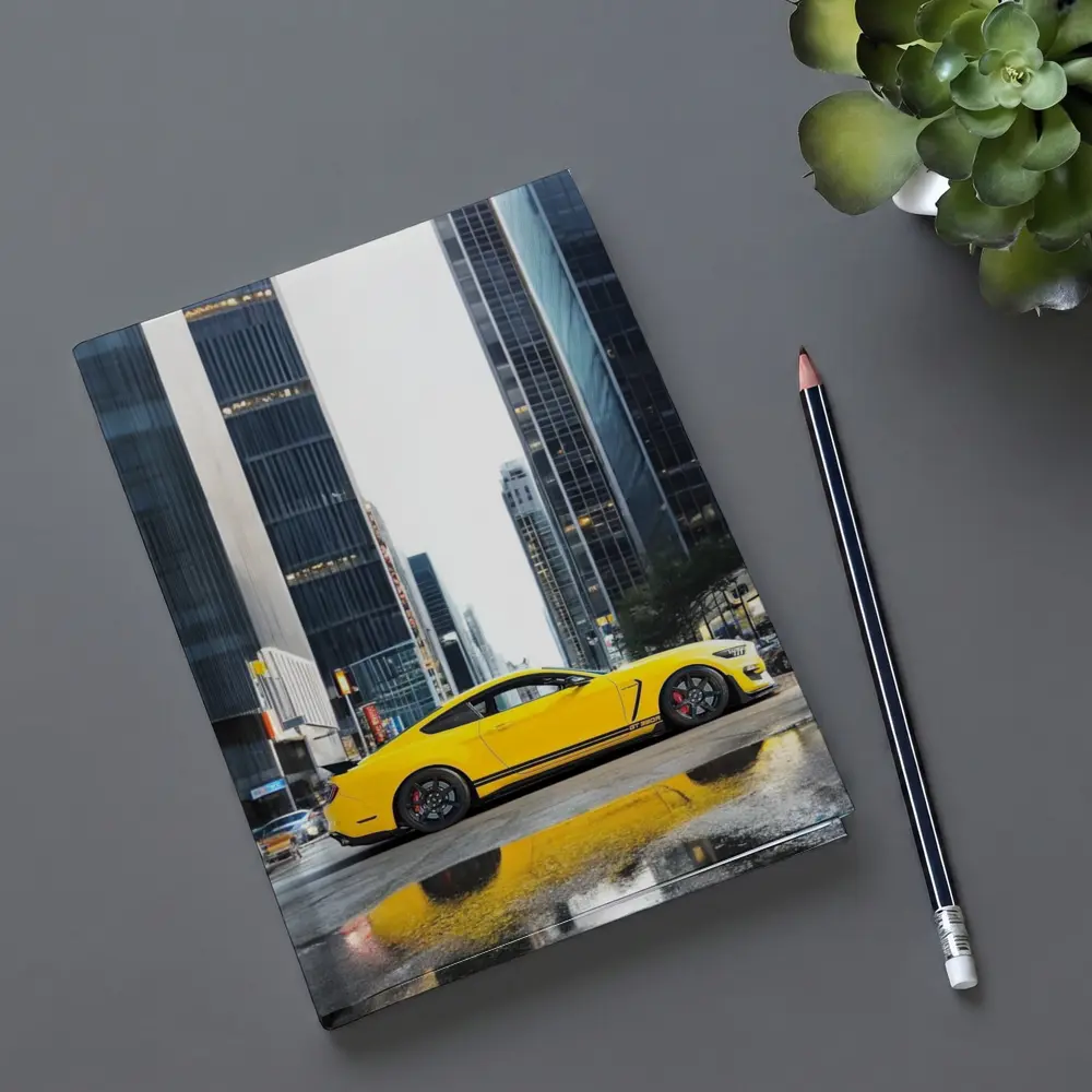 Ford Mustang GT350 Yellow City Street – Notebooks