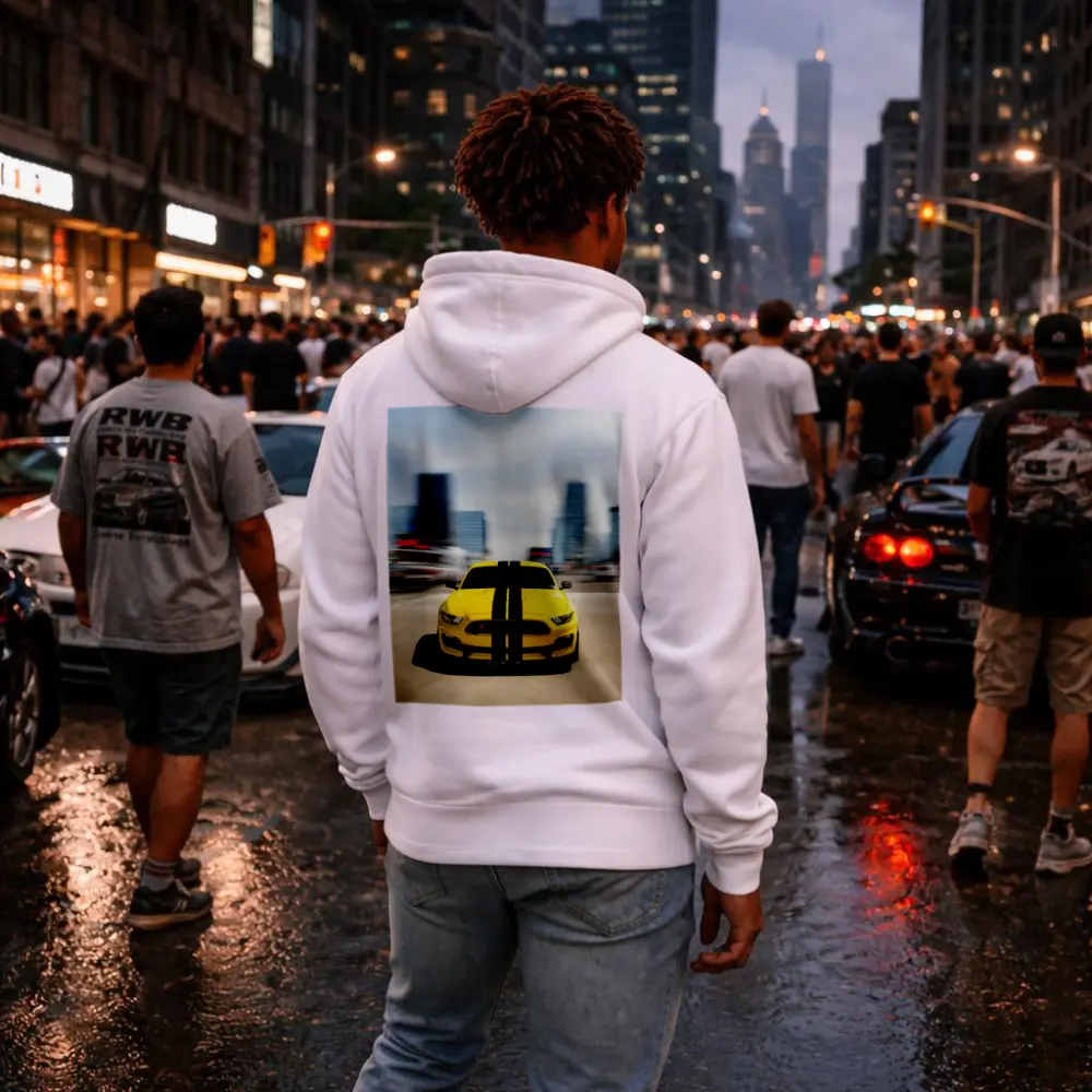 Ford Mustang Shelby GT350 Yellow City Street – Hoodies